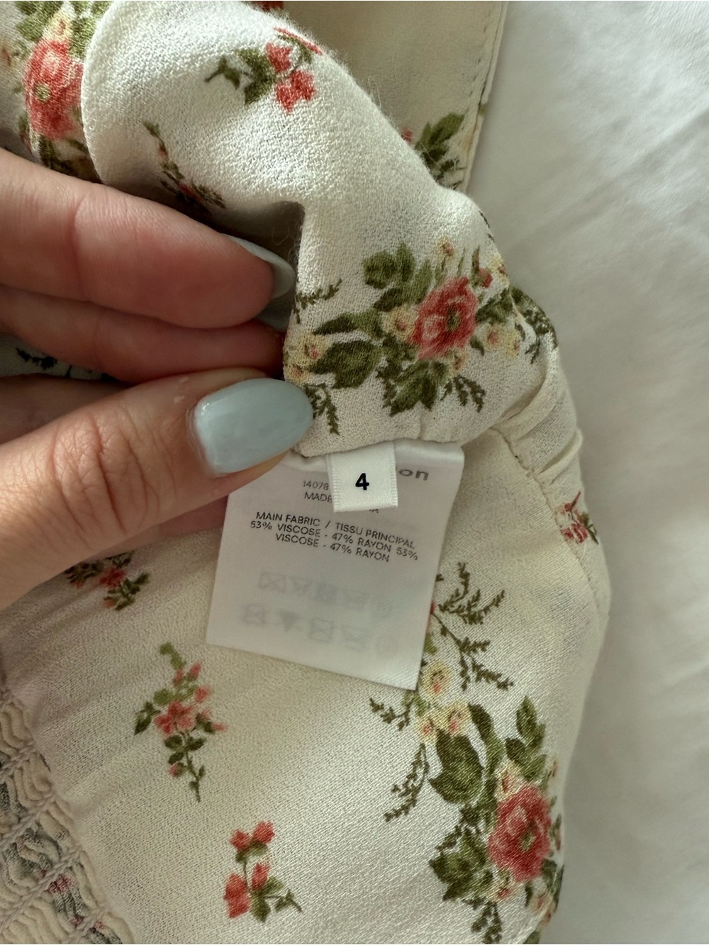 Reformation Cream Floral Tie-Shoulder Tank Top - Picture 5 of 5